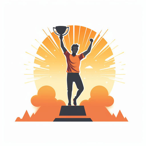 Minimalist winner clipart on white background