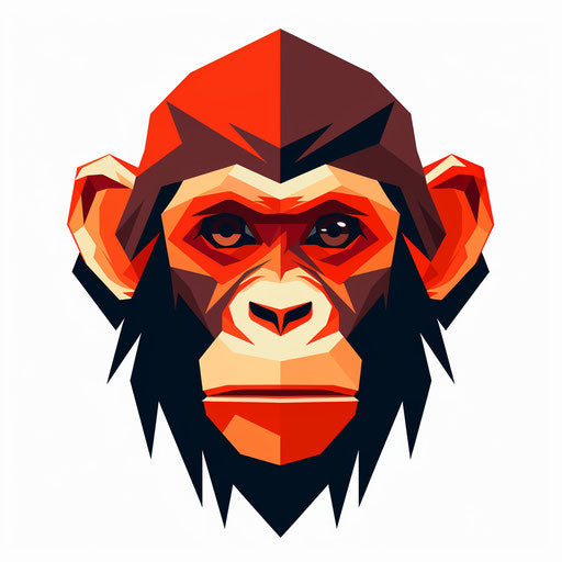 Minimalist monkey clipart on white background