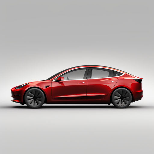 Side view of a Tesla Model 3