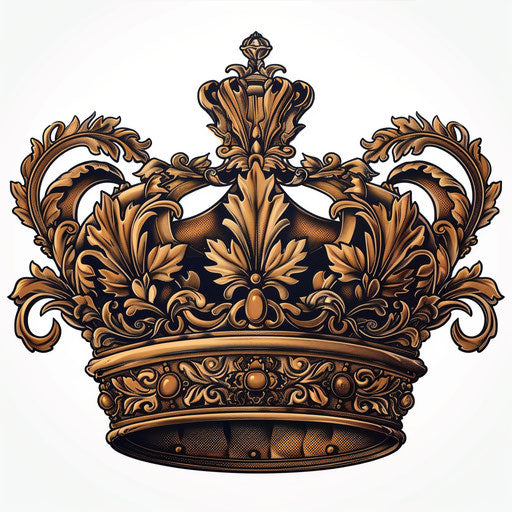 King crown in baroque style with golden ornaments