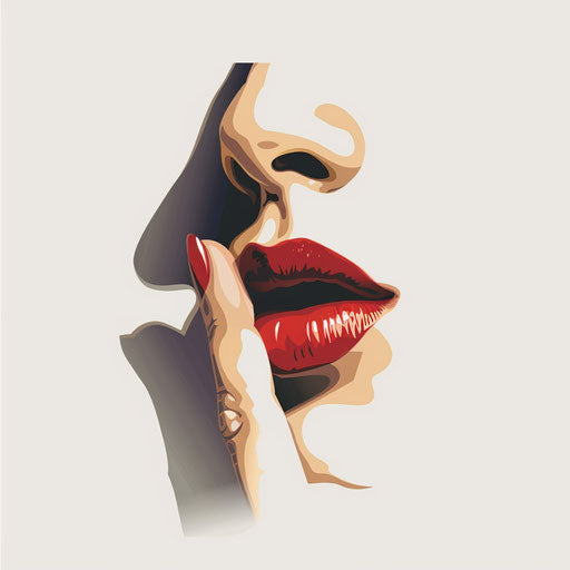 Realistic shhh clipart on white flat background