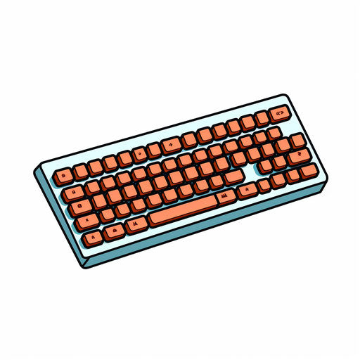 Minimalist style keyboard, on white background