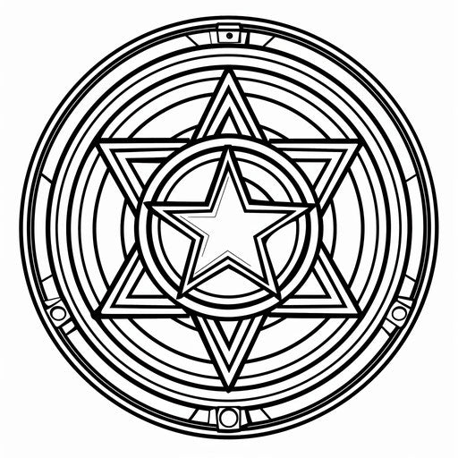 Superhero shield with bold designs