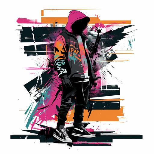 Hip and urban logo for a streetwear brand, blending graffiti and modern art styles