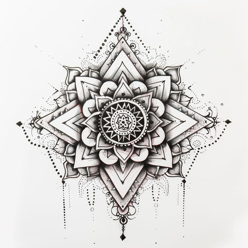 Elegant triangle tattoo concept with mandala pattern