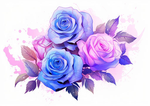 Vintage roses tattoo coloring