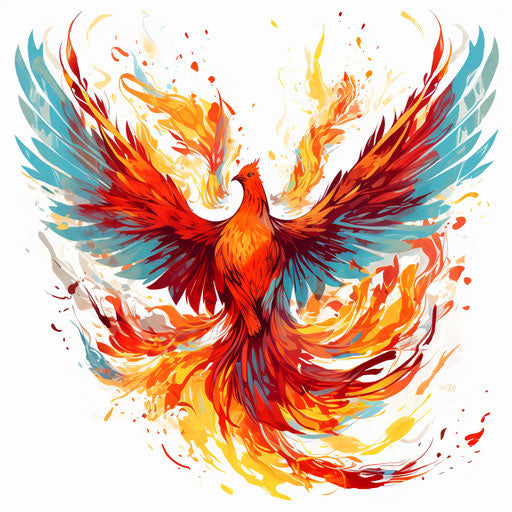 Phoenix clipart in the style of Oil painting
