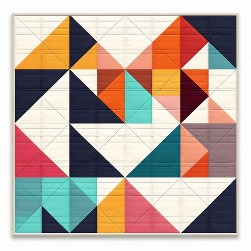 Minimalist style patchwork illustration, on a white background