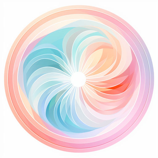 Circle graphic in Pastel Colors Art style, on white background