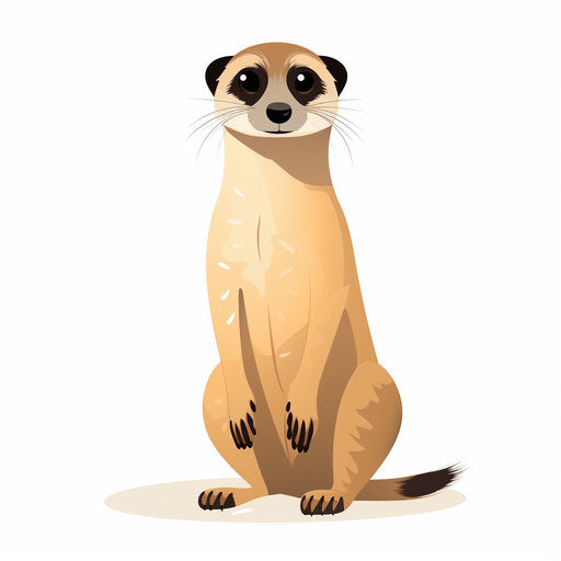 Minimalist style meerkat clipart, on white background