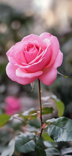 Pink rose background, pink color scheme, flat view, mobile wallpaper 29:63