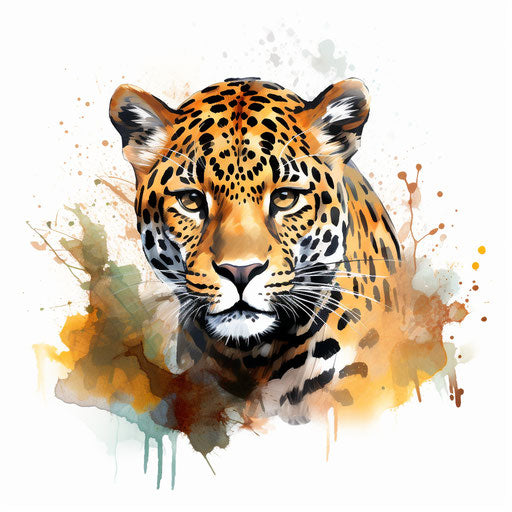 Jaguar illustration in the style of Impressionistic Art