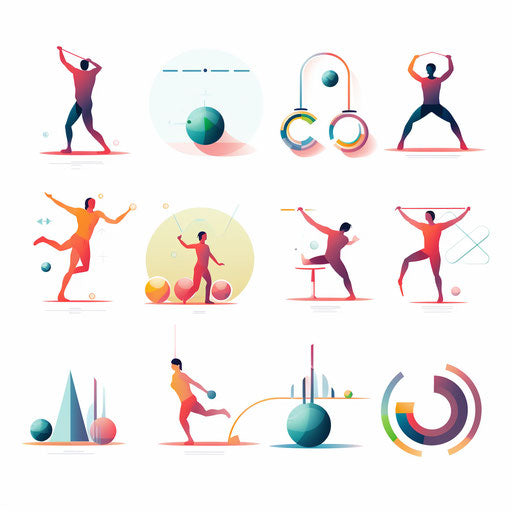 Minimalist fitness illustration on white background