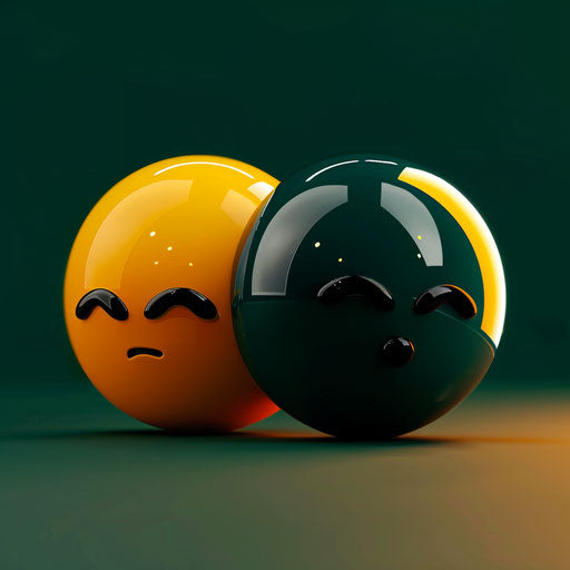 Sad face hiding behind a smiling face