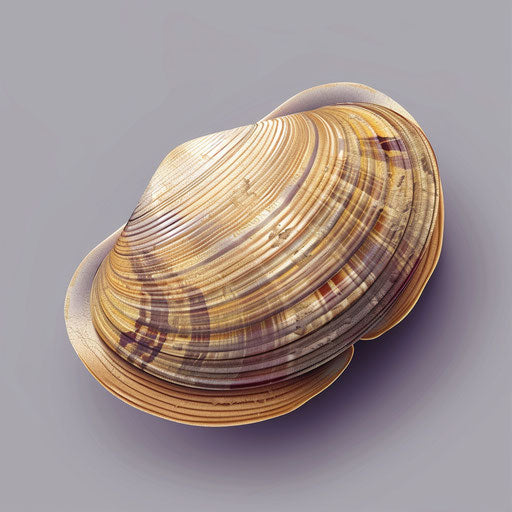 Clam - Realistic clipart with flat random background