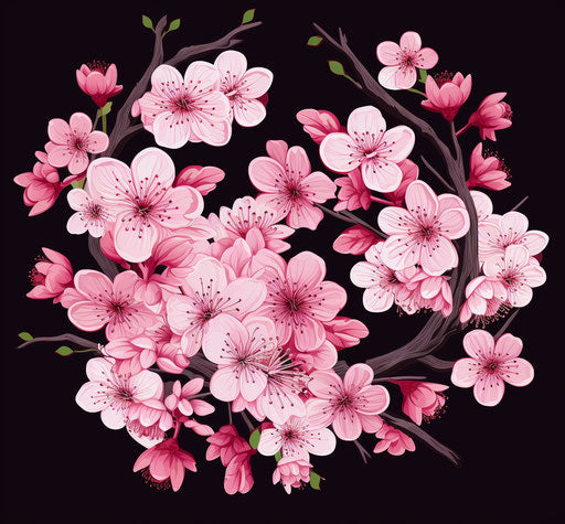 Iranian Spring Cherry Blossom Illustration