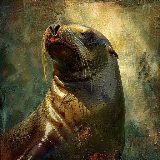 Sea lion with detailed textures and natural light