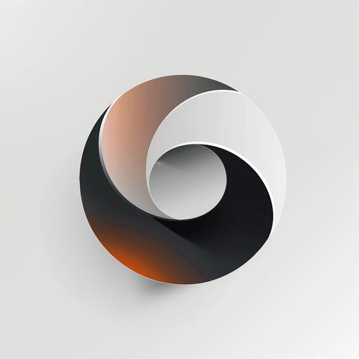 Modern round logo with sleek lines on white background