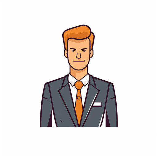 Minimalist manager clipart on white background