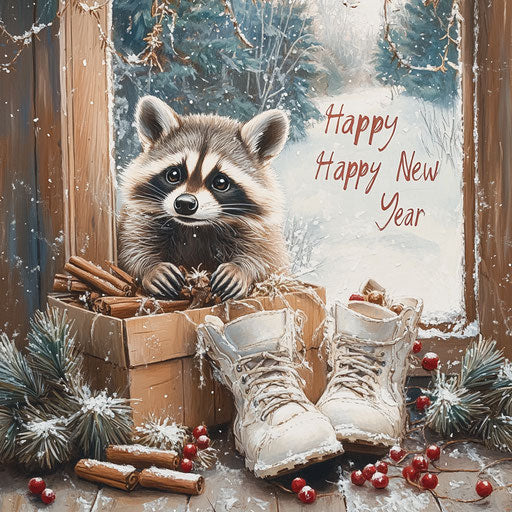 Cheerful Happy New Year Card Greeting Celebration Packs