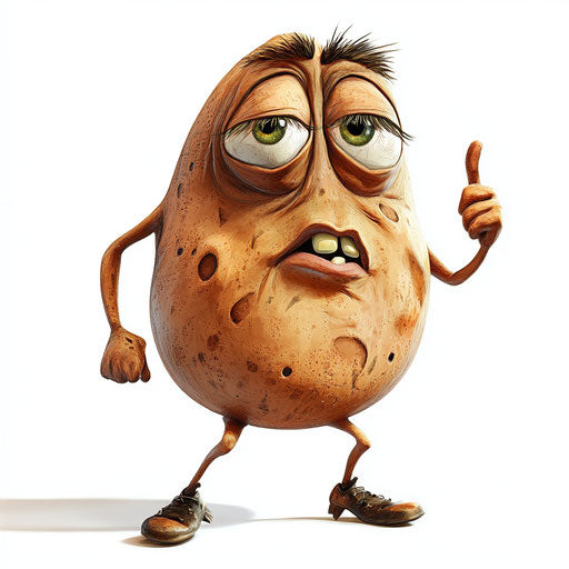 Humorous caricature of a bean clipart with human characteristics