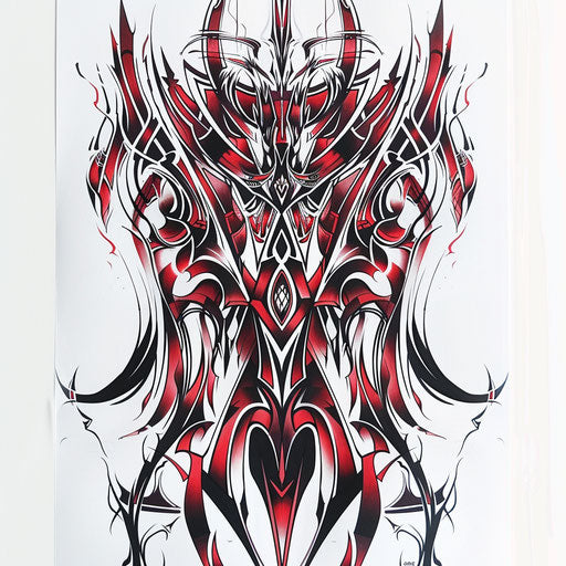 The Chariot: tattoo design in tribal art style