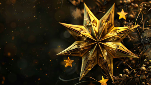Golden star in festive 2d game art style