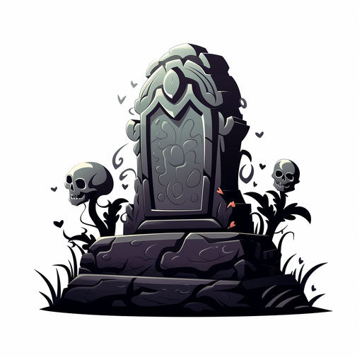 Tombstone clipart in the style of Chiaroscuro Art