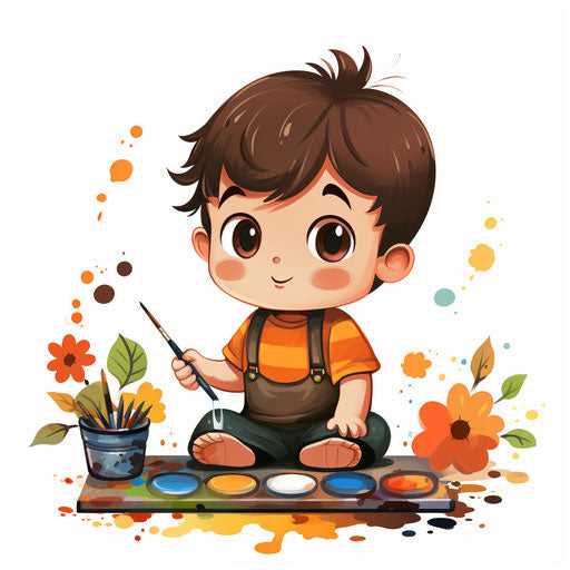 Preschool clipart in the style of Chiaroscuro Art