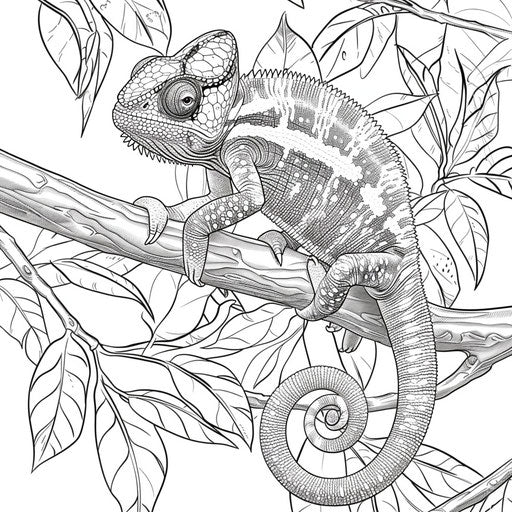 Chameleon on a tree branch