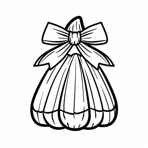 Candy corn with a bow - Coloring book page