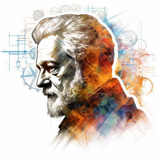 Physics clipart in the style of Impressionistic Art, on a white background