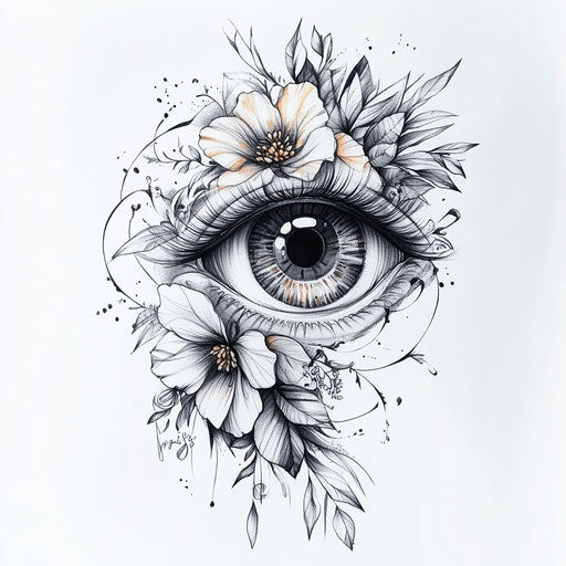 Vibrant Eye Tattoo On Arm Tattoo Flash Set