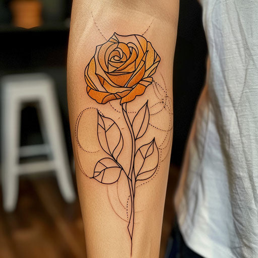 Elegant tattoo sketch of an amber rose