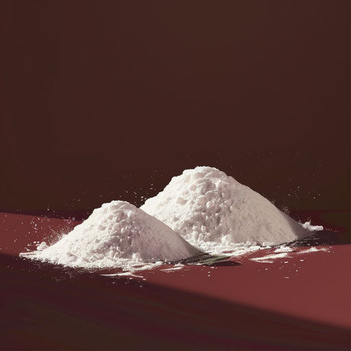 Flat background in deep maroon with photo-realistic flour clipart