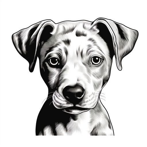 Puppy dog dog breed tattoo illustration art print coloring