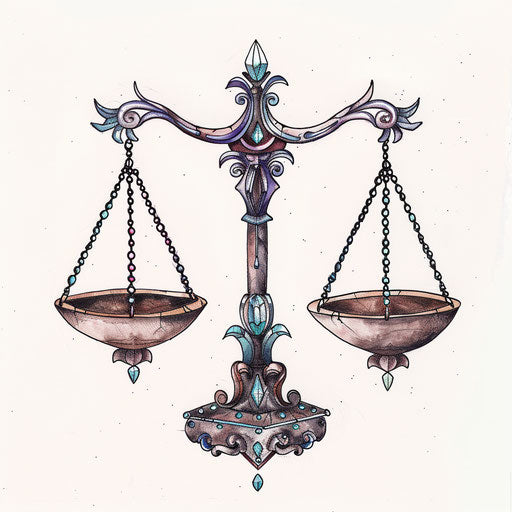 Flat tattoo design of Libra zodiac with pastel colors