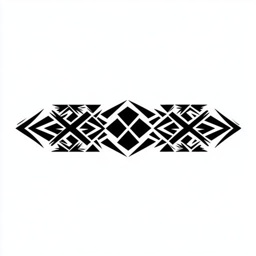 Minimalist tribal armband tattoo with sharp angles
