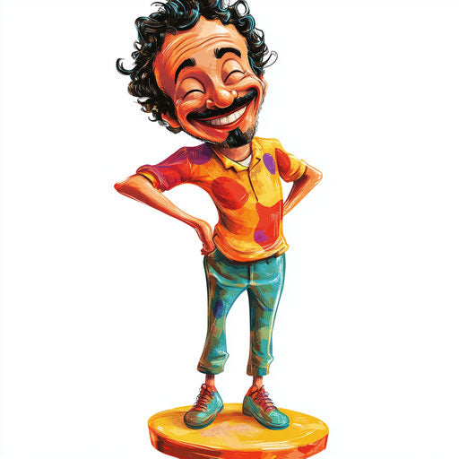 Humorous caricature of a training clipart with human features