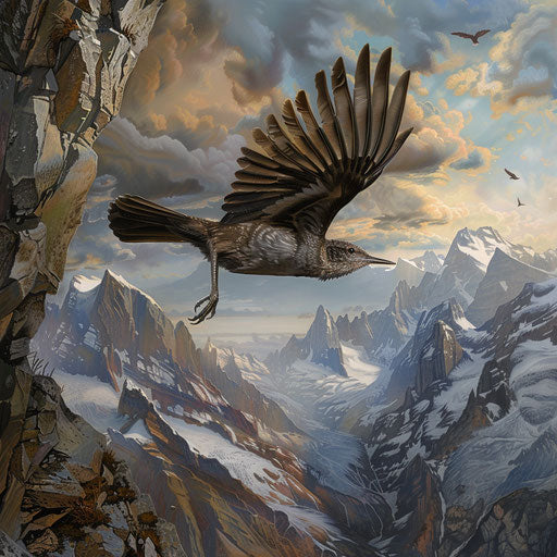 Wall creeper bird flying against majestic mountain backdrop