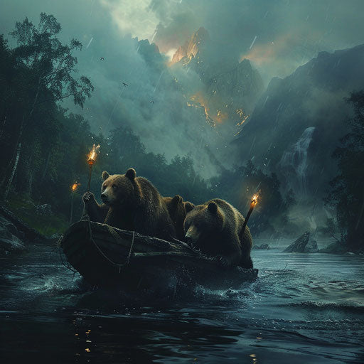Mystical bears guiding lost travelers