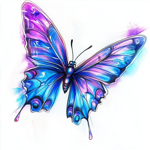 Captivating butterfly with neon blue and purple hues