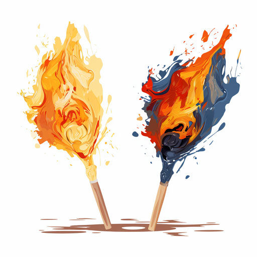 Matching clipart in the style of Oil painting