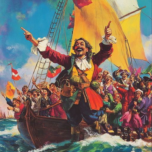 Unique Christopher Columbus Caricature Art Pieces