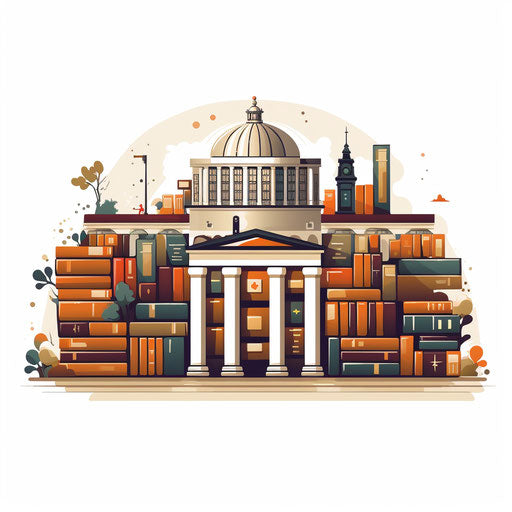 Minimalist style clipart of library