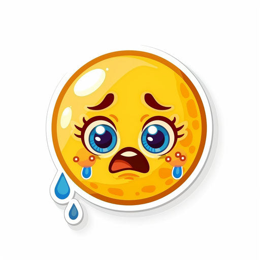 Cute crying emoji in vector art, flat design