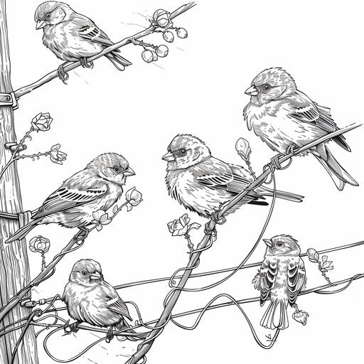 Birds on a telephone wire
