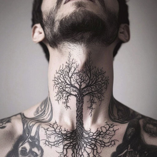 Bold Throat Tattoos For Men Tattoo Flash Set