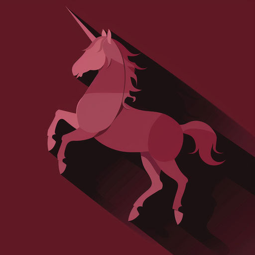 Flat background in deep maroon with unicorn clipart
