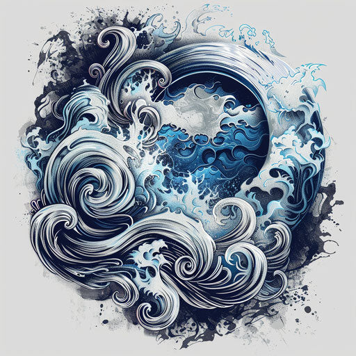 Dynamic sketch of a globe with swirling wind patterns, vivid whites and blues, clipart style